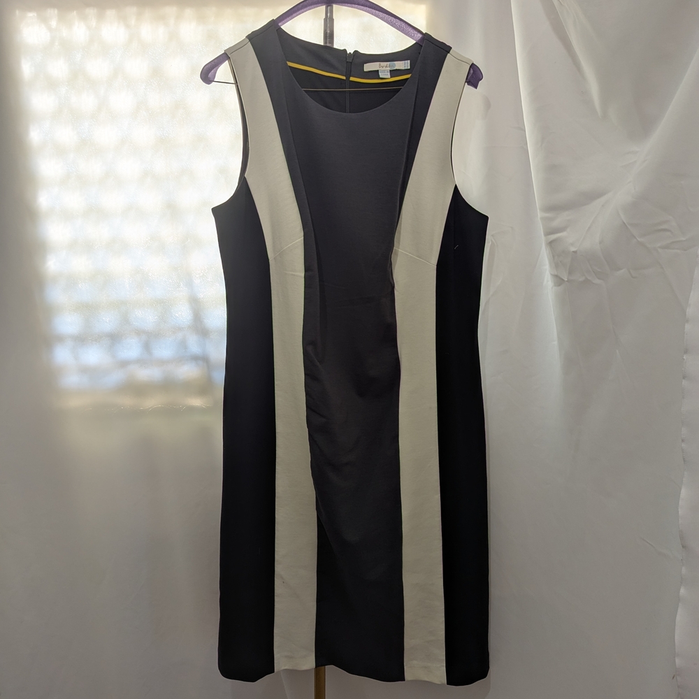 Boden Black and Cream Midi Dress